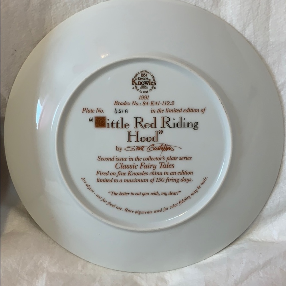 PLATE #2 Knowles Little Red Riding Hood Classic Fairy Tale Collector Plate NEW - Picture 3 of 8